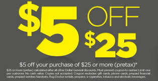 Today Only-- Save $5 off $25 Dollar General Purchase | You Saved How Much